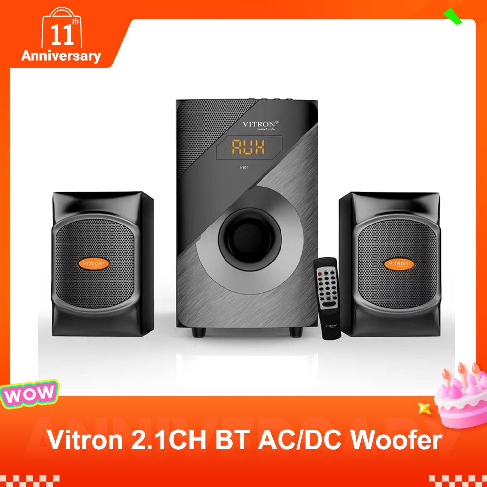 Vitron 2.1CH Multimedia Bluetooth Woofer Home Audio System Speaker System AC/DC Subwoofer 5000W with Remote Control V401