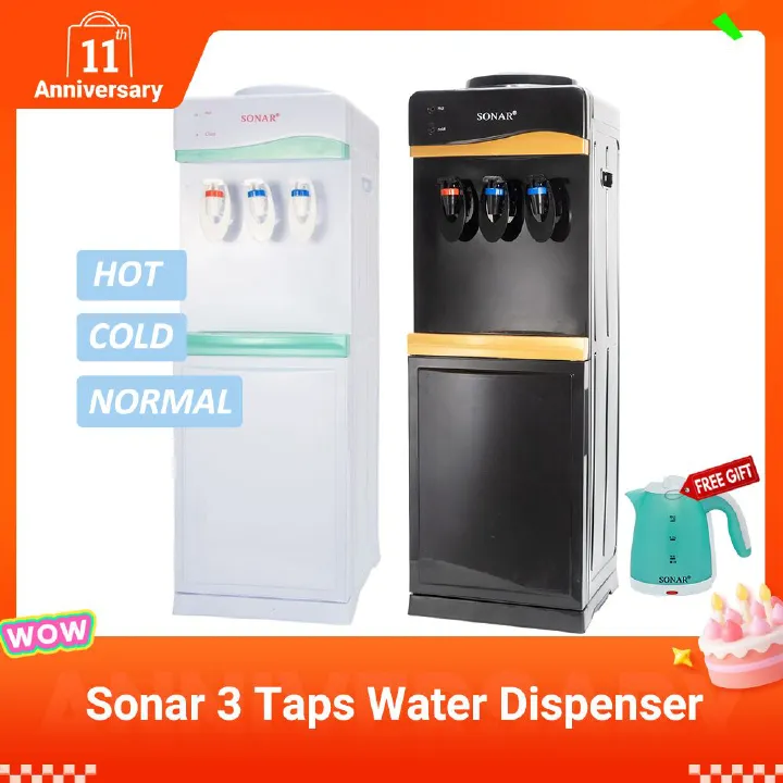 Sonar Top Loading Hot & Cold & Normal Water Dispenser Freestanding Water Cooler with Push Tap SR-A7C/SR-B7C