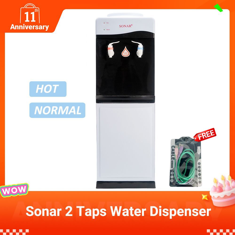 【Exclusive Offer】Sonar Top Loading Hot and Normal Standing Water Dispenser with Storage Cabinet Household Appliance JY-001 White&Black