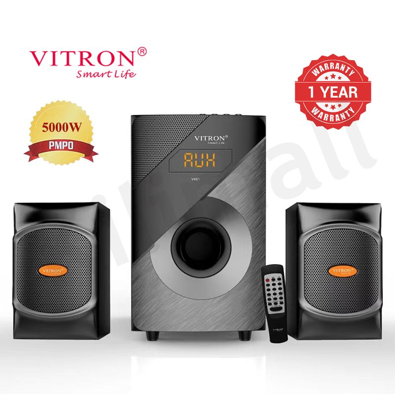Vitron 2.1CH Multimedia Bluetooth Woofer Home Audio System Speaker System AC/DC Subwoofer 5000W with Remote Control V401