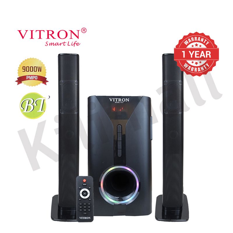 Vitron 9000W Bluetooth Soundbar 2.1CH Multimedia Woofer Speaker System V527 Subwoofer BT/USB/SD/FM Subwoofer Home Audilo System Soundbar with Remote Control