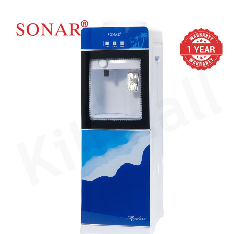 【Exclusive Offer】Sonar Top Loading Hot&Cold&Warm Water Dispenser Freestanding Water Cooler with Push & Knobs Cup Taps Glass Body Design Water Machine Perfect for Home and Office SR-G5C (New Version)