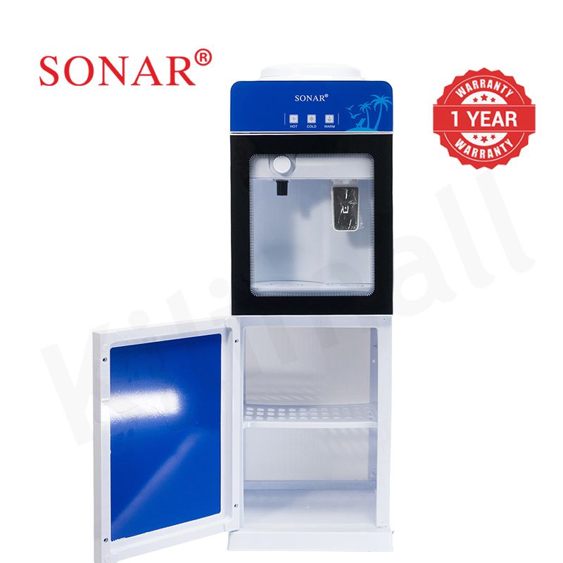 【Exclusive Offer】Sonar Top Loading Hot&Cold&Warm Water Dispenser Freestanding Water Cooler with Push & Knobs Cup Taps Glass Body Design Water Machine Perfect for Home and Office SR-G5C (New Version)