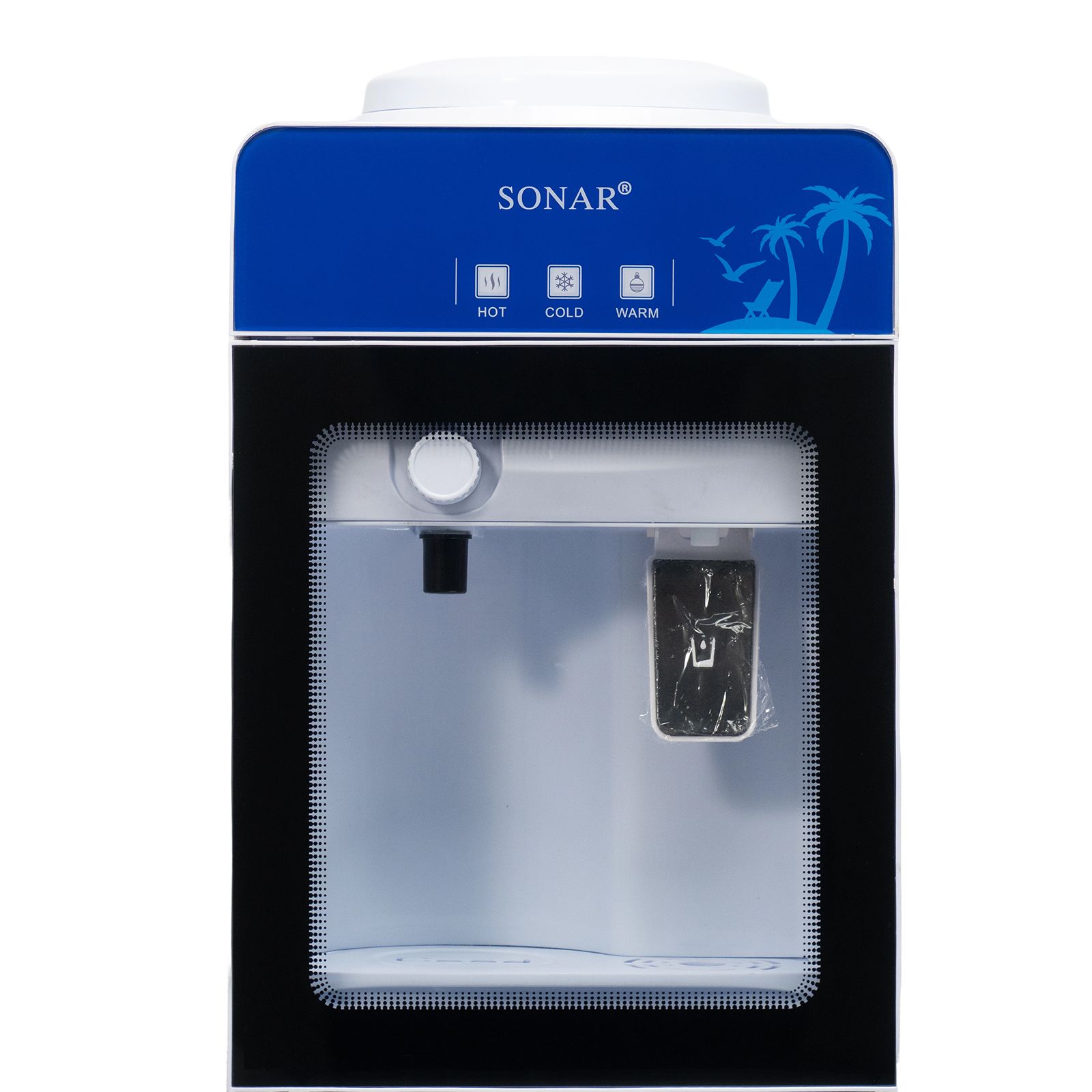 【Exclusive Offer】Sonar Top Loading Hot&Cold&Warm Water Dispenser Freestanding Water Cooler with Push & Knobs Cup Taps Glass Body Design Water Machine Perfect for Home and Office SR-G5C (New Version)