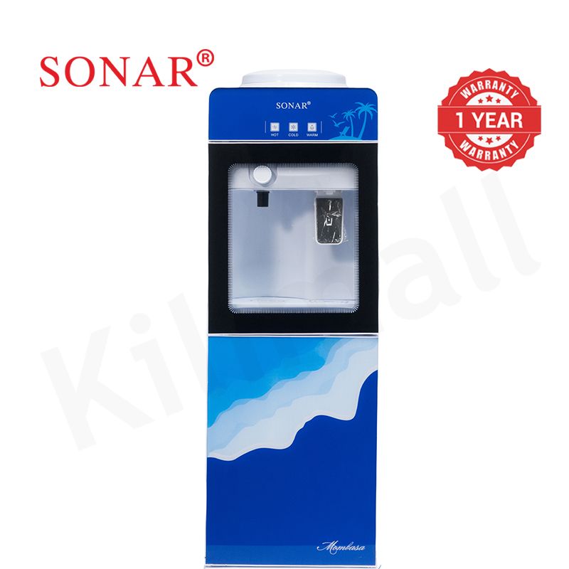 【Exclusive Offer】Sonar Top Loading Hot&Cold&Warm Water Dispenser Freestanding Water Cooler with Push & Knobs Cup Taps Glass Body Design Water Machine Perfect for Home and Office SR-G5C (New Version)