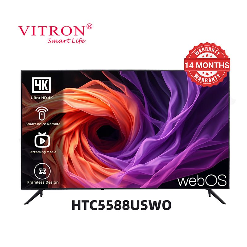 Vitron 55 Inch Smart TV 4K UHD TV HTC5588USWO WebOS LED TV Bluetooth Frameless Television 2G+9G DVB-T2