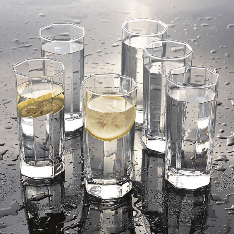 6pcs 220ML High Quality Milk Juicer Tea Glass Cups Set Y5302-1 (130021471)