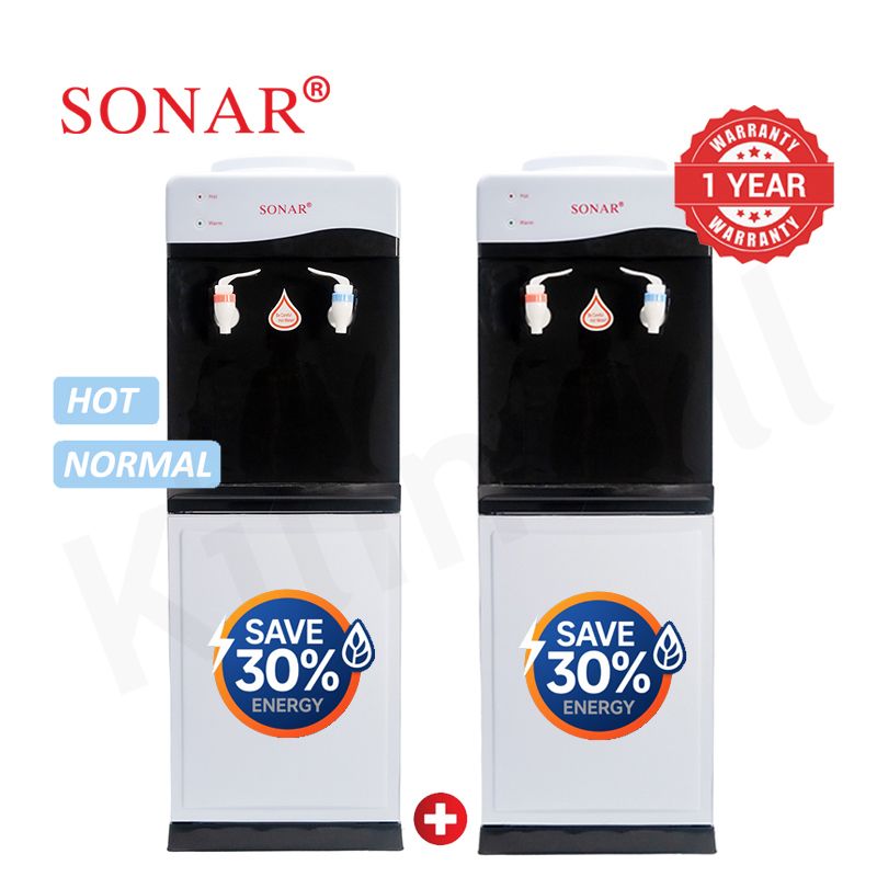 【Exclusive Offer】Sonar Genuine Top Loading Hot and Warm Standing Water Dispenser with Storage Cabinet for Business Office Home Energy Saving Water Dispenser 1 Year Warranty JY-001 28*28*84 cm