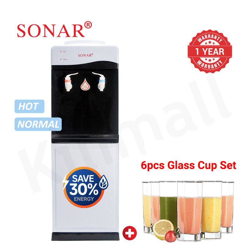 【Exclusive Offer】Sonar Genuine Top Loading Hot and Warm Standing Water Dispenser with Storage Cabinet for Business Office Home Energy Saving Water Dispenser 1 Year Warranty JY-001 28*28*84 cm