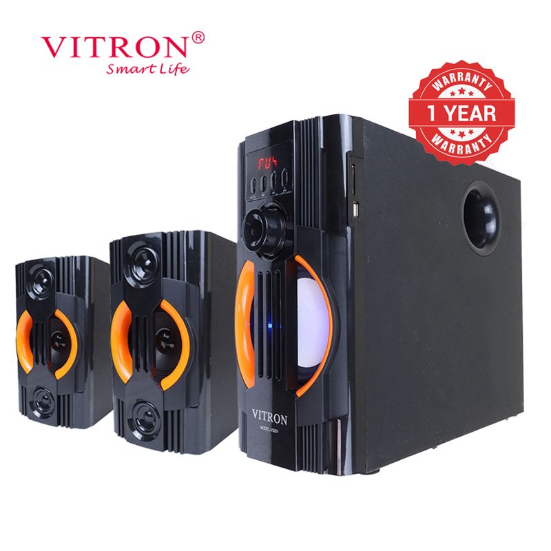 Vitron 2.1CH X-Bass Multimedia AC/DC Subwoofer Home Theater System with Remote Control Speaker System BT/USB/MP3 Bluetooth Woofer Home Audio System 10000W PMPO V5201
