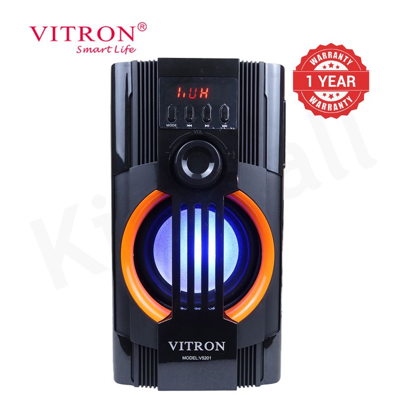 Vitron 2.1CH X-Bass Multimedia AC/DC Subwoofer Home Theater System with Remote Control Speaker System BT/USB/MP3 Bluetooth Woofer Home Audio System 10000W PMPO V5201