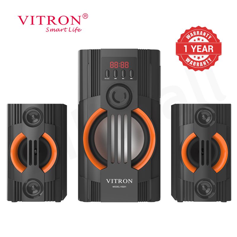 Vitron 2.1CH X-Bass Multimedia AC/DC Subwoofer Home Theater System with Remote Control Speaker System BT/USB/MP3 Bluetooth Woofer Home Audio System 10000W PMPO V5201