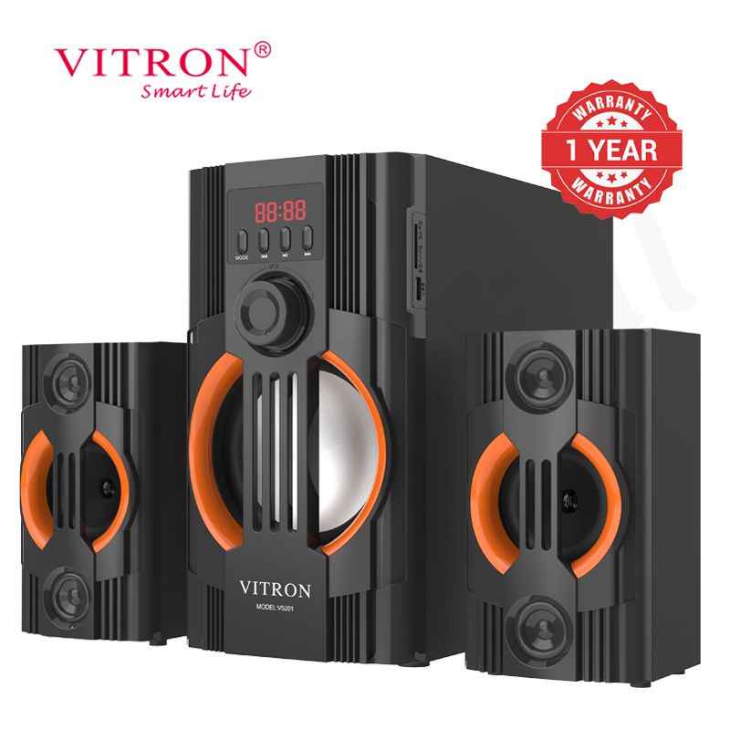 Vitron 2.1CH X-Bass Multimedia AC/DC Subwoofer Home Theater System with Remote Control Speaker System BT/USB/MP3 Bluetooth Woofer Home Audio System 10000W PMPO V5201