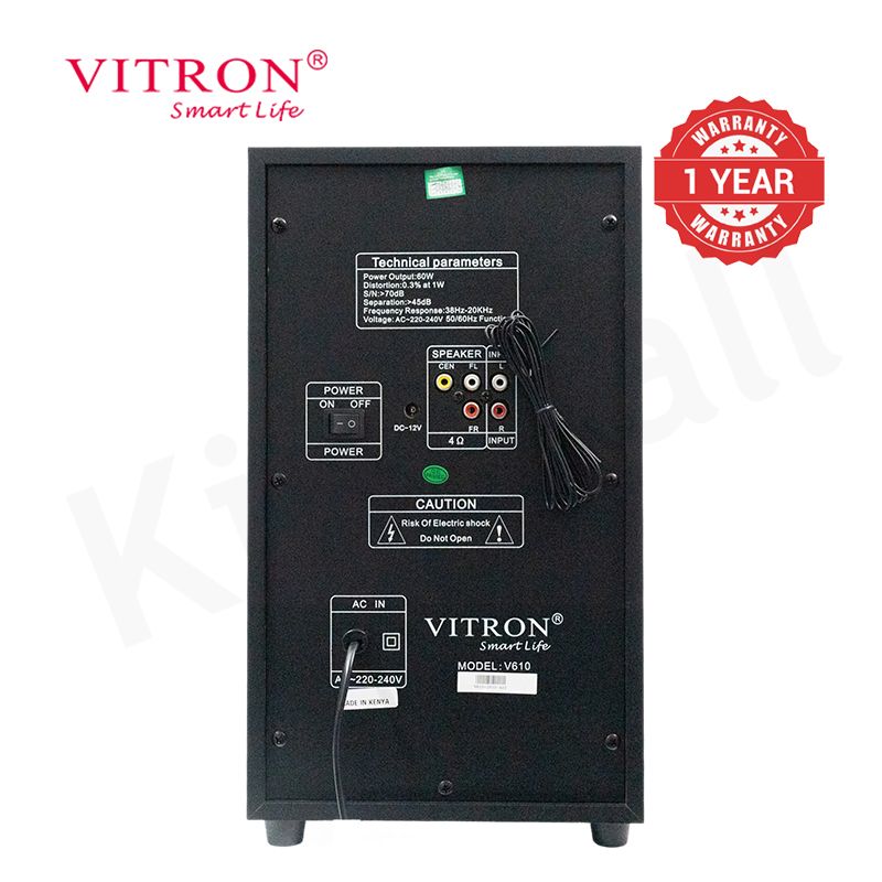 Vitron 3.1CH X-Bass Home Theatre System AC/DC Bluetooth Woofer Speaker System Subwoofer Home Audilo System USB SD MP3 FM Radio 10000W V610