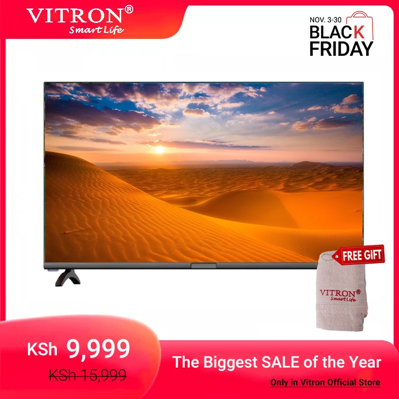 Vitron 32 Inch QLED TV Frameless Smart TV HD Netflix Bluetooth TV HTC3288QS Youtube Television DVB-T2 Android 11 AC Energy Saving Television 1G+8G