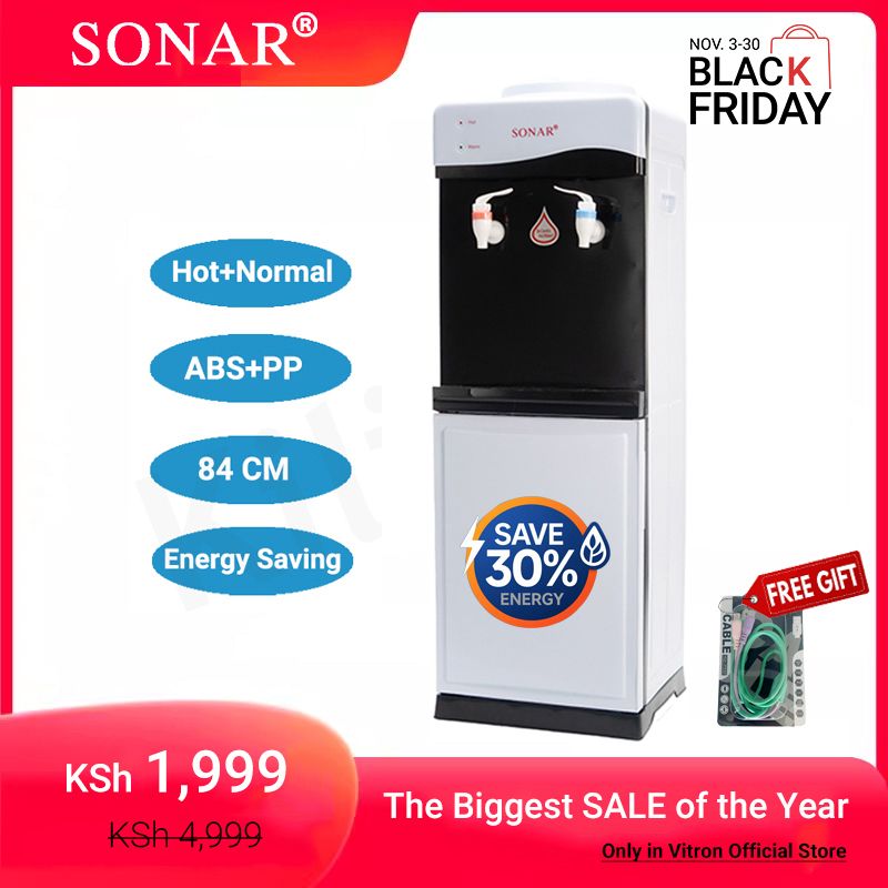 【Today Only】Sonar Genuine Top Loading Hot and Normal Standing Water Dispenser with Storage Cabinet Energy Saving Hot and Warm Water Dispenser 1 Year Warranty JY-001 28*28*84 cm