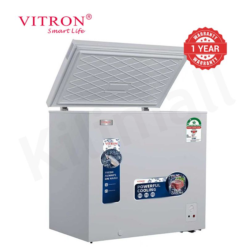 Vitron 198L Chest Freezer Single Flip-Up Lid Defrost Drain Freezer VDF198SW/VDF198SG Energy Saving Freezer Refrigerator Fast Cooling