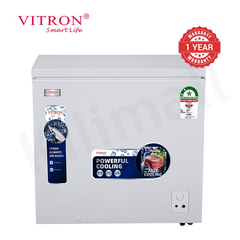 Vitron 198L Chest Freezer Single Flip-Up Lid Defrost Drain Freezer VDF198SW/VDF198SG Energy Saving Freezer Refrigerator Fast Cooling