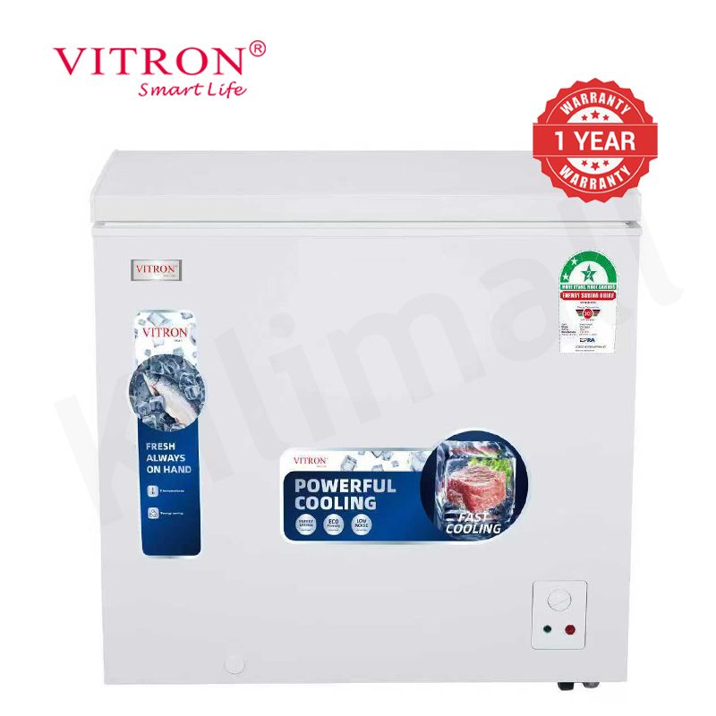Vitron 198L Chest Freezer Single Flip-Up Lid Defrost Drain Freezer VDF198SW/VDF198SG Energy Saving Freezer Refrigerator Fast Cooling