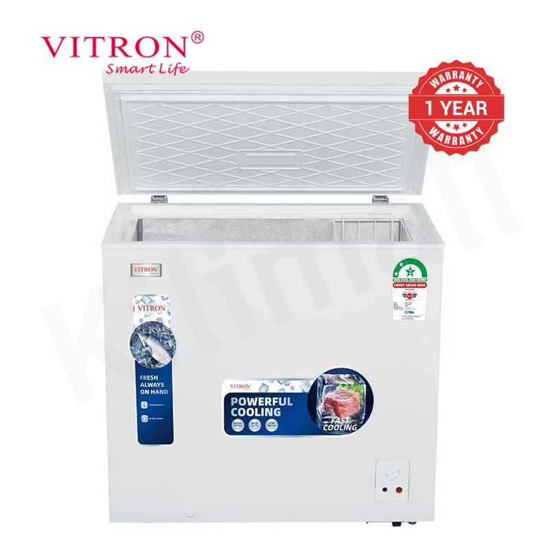 Vitron 198L Chest Freezer Single Flip-Up Lid Defrost Drain Freezer VDF198SW/VDF198SG Energy Saving Freezer Refrigerator Fast Cooling