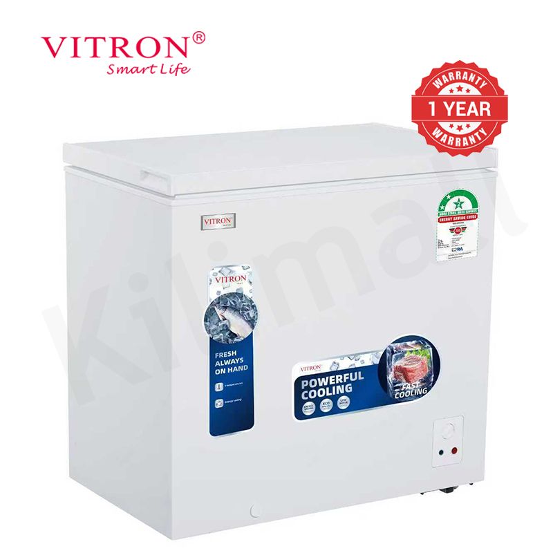 Vitron 198L Chest Freezer Single Flip-Up Lid Defrost Drain Freezer VDF198SW/VDF198SG Energy Saving Freezer Refrigerator Fast Cooling