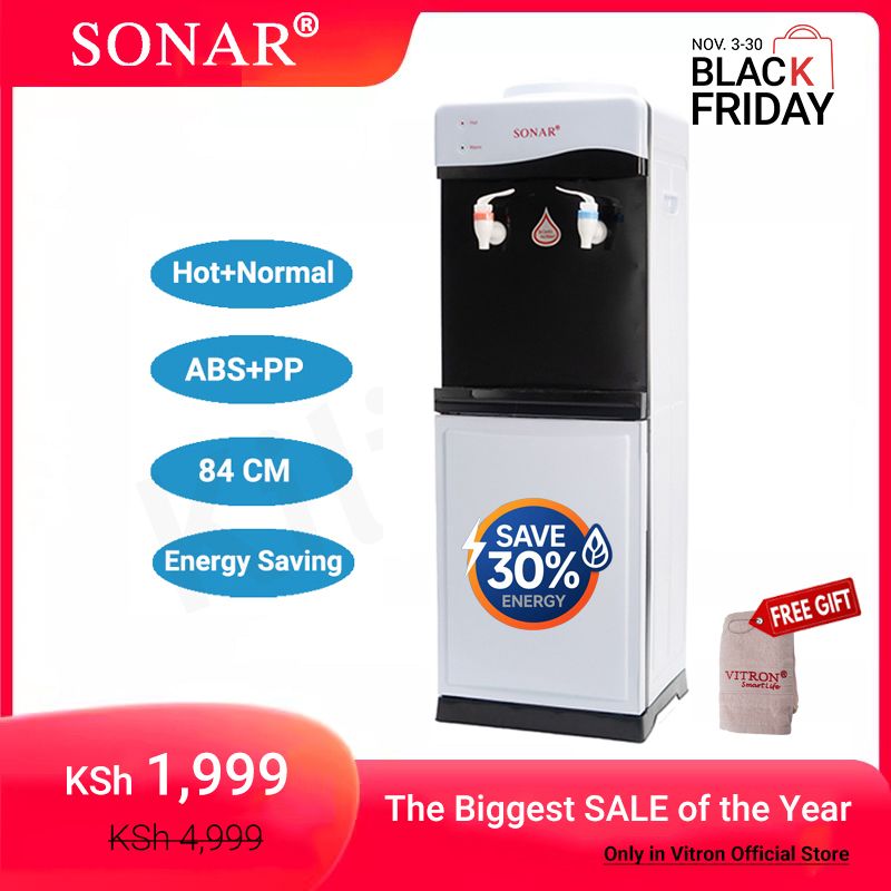 Sonar Genuine Top Loading Hot and Normal Standing Water Dispenser with Storage Cabinet Energy Saving Hot and Warm Water Dispenser 1 Year Warranty JY-001 28*28*84 cm