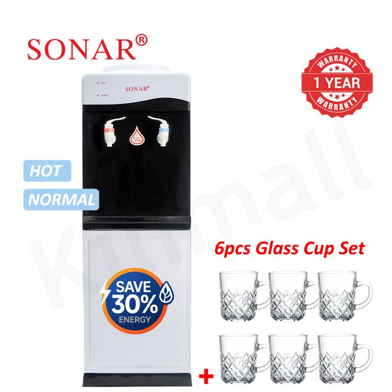 Sonar Genuine Top Loading Hot and Normal Standing Water Dispenser with Storage Cabinet Energy Saving Hot and Warm Water Dispenser 1 Year Warranty JY-001 28*28*84 cm