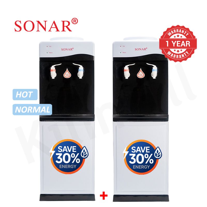 Sonar Genuine Top Loading Hot and Normal Standing Water Dispenser with Storage Cabinet Energy Saving Hot and Warm Water Dispenser 1 Year Warranty JY-001 28*28*84 cm