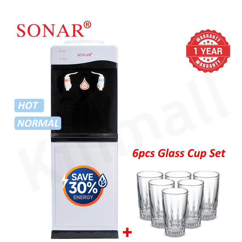 Sonar Genuine Top Loading Hot and Normal Standing Water Dispenser with Storage Cabinet Energy Saving Hot and Warm Water Dispenser 1 Year Warranty JY-001 28*28*84 cm