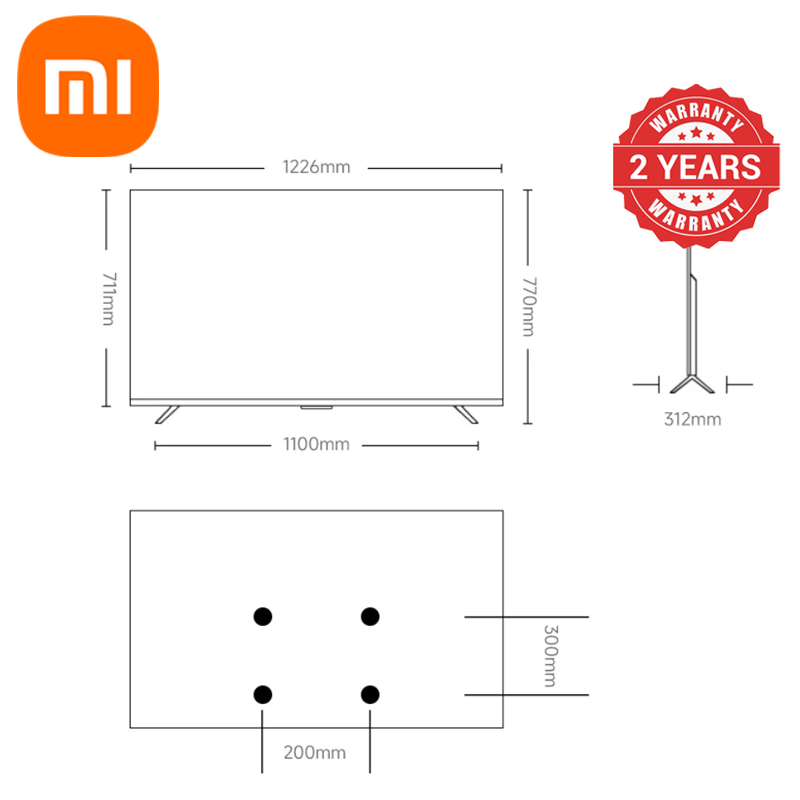 Xiaomi 55 Inch Smart TV Google TV 120Hz HDR Enhance MEMC Dolby DTSX Bluetooth 5.0 Dual Band Wi-Fi Low Blue L55MB-AME 2G+8G Youtube Netflix Television 2 Years Warranty