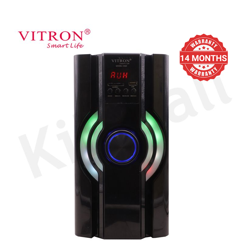 Vitron 2.1CH Speaker System Multifunctional Woofer V520 Subwoofer with USB SD FM Bluetooth LED Display Remote Control AC/DC 8000W