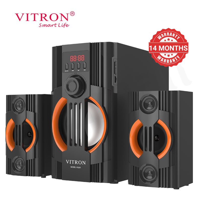 Vitron 2.1CH X-Bass Multimedia AC/DC Subwoofer Home Theater System with Remote Control Speaker System BT/USB/MP3 Bluetooth Woofer Home Audio System 10000W PMPO V5201