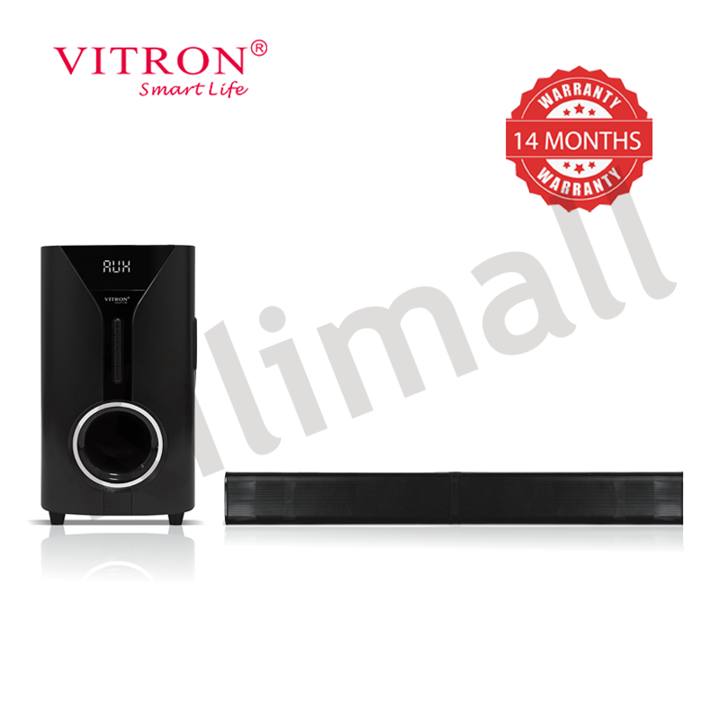Vitron 9000W Bluetooth Soundbar 2.1CH Multimedia Woofer Speaker System V527 Subwoofer BT/USB/SD/FM Subwoofer Home Audilo System Soundbar with Remote Control