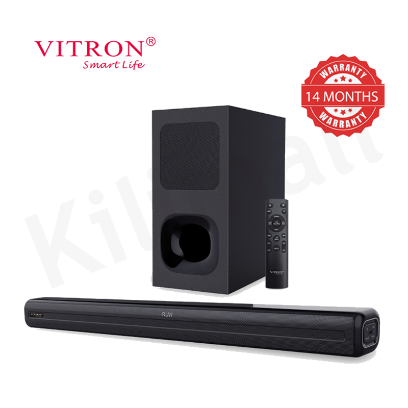 Vitron 2.1CH V52SB Wired Soundbar System with AUX USB Bluetooth Speaker System Home Audio Rich Bass 8000W