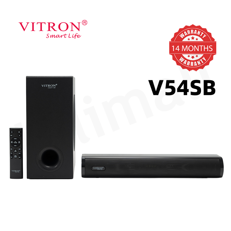 Vitron 6000W 2.1CH V54SB Wired Soundbar System with AUX USB Bluetooth Speaker System Home Audio Rich Bass
