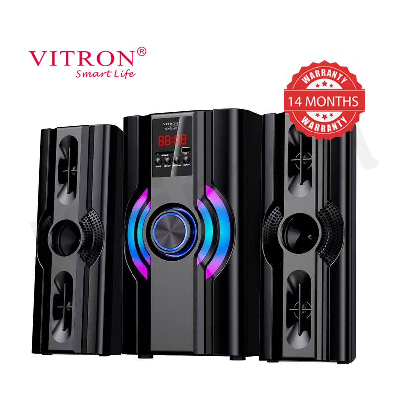 Vitron 2.1CH Speaker System Multifunctional Woofer V520 Subwoofer with USB SD FM Bluetooth LED Display Remote Control AC/DC 8000W