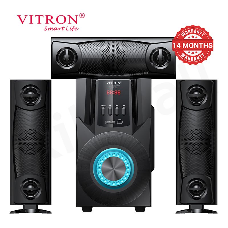 Vitron 3.1CH V641 X-Bass Home Theatre System with Remote Control BT Speaker System AC/DC Subwoofer Home Audilo System USB SD MP3 FM Radio 10000W