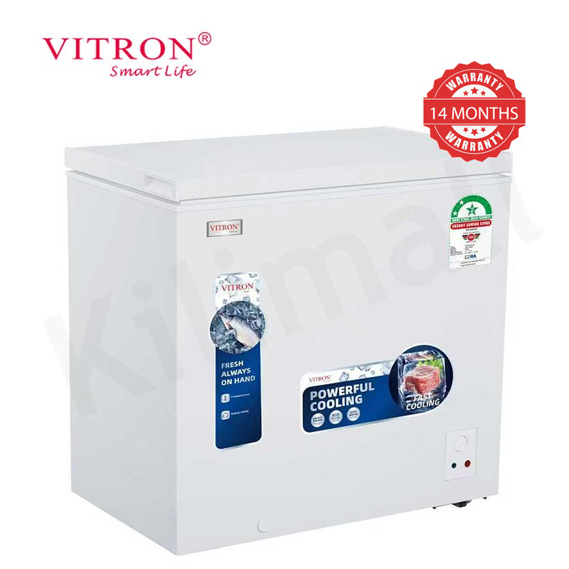 Vitron 198L Chest Freezer Single Flip-Up Lid Defrost Drain Freezer VDF198SW/VDF198SG Energy Saving Freezer Refrigerator Fast Cooling
