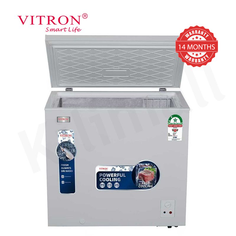 Vitron 198L Chest Freezer Single Flip-Up Lid Defrost Drain Freezer VDF198SW/VDF198SG Energy Saving Freezer Refrigerator Fast Cooling