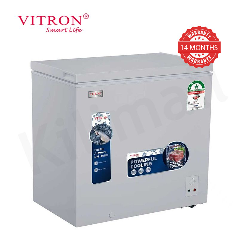 Vitron 198L Chest Freezer Single Flip-Up Lid Defrost Drain Freezer VDF198SW/VDF198SG Energy Saving Freezer Refrigerator Fast Cooling
