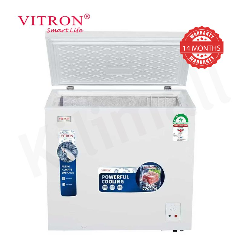 Vitron 198L Chest Freezer Single Flip-Up Lid Defrost Drain Freezer VDF198SW/VDF198SG Energy Saving Freezer Refrigerator Fast Cooling