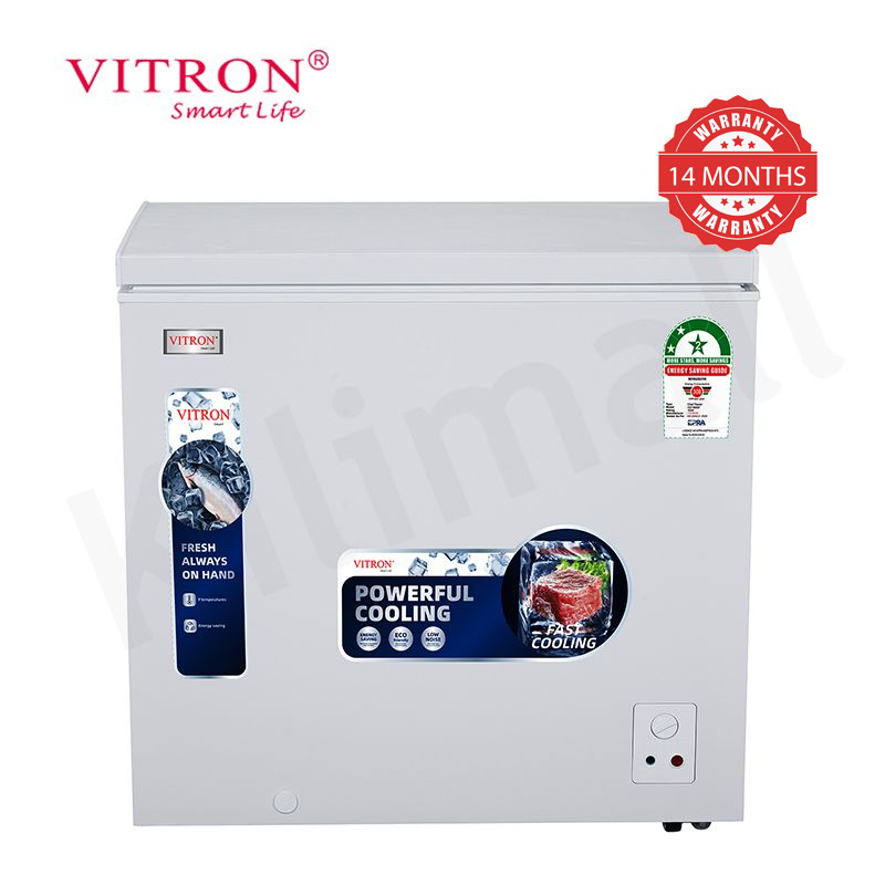 Vitron 198L Chest Freezer Single Flip-Up Lid Defrost Drain Freezer VDF198SW/VDF198SG Energy Saving Freezer Refrigerator Fast Cooling