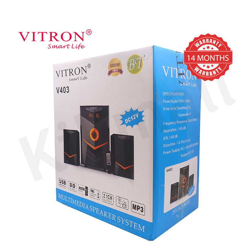 Vitron 2.1CH Multimedia Bluetooth Woofer Home Audio System Speaker System AC/DC Subwoofer 5000W with Remote Control V403