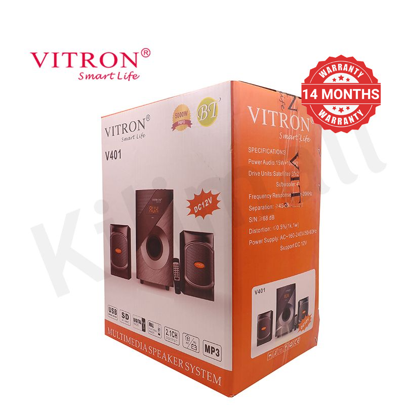 Vitron 2.1CH Multimedia Bluetooth Woofer Home Audio System Speaker System AC/DC Subwoofer 5000W with Remote Control V401