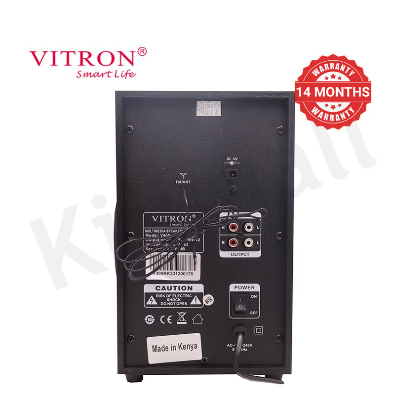 Vitron 2.1CH Multimedia Bluetooth Woofer Home Audio System Speaker System AC/DC Subwoofer 5000W with Remote Control V400