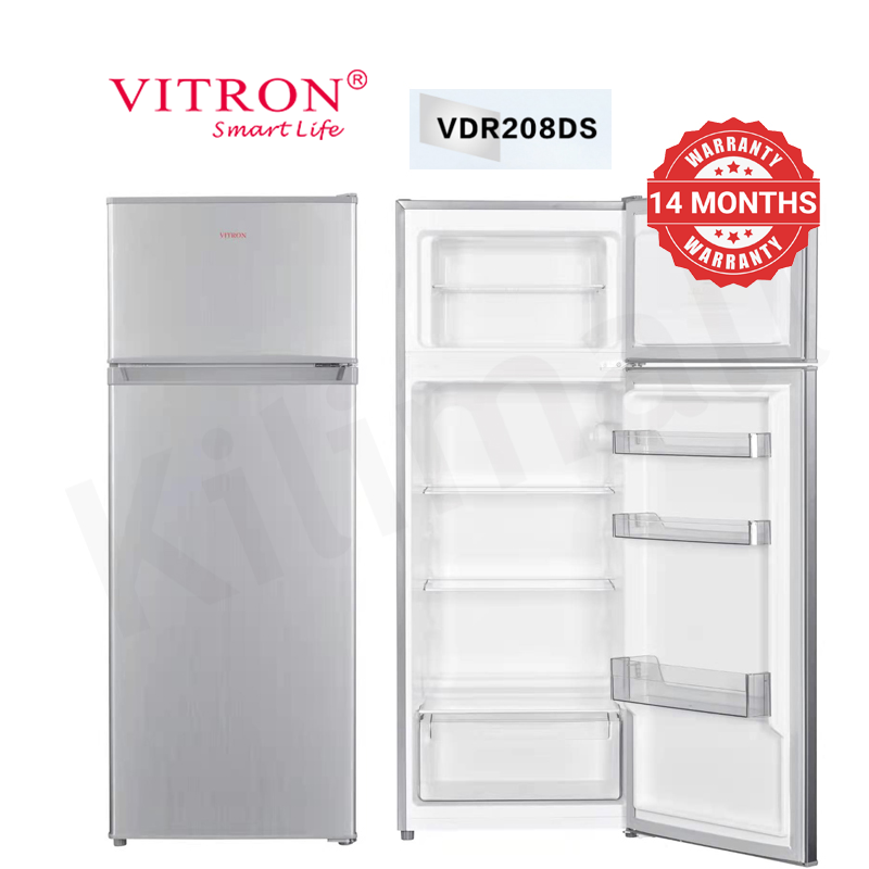 【Clearance Sale】Vitron 206L Double Doors Fridge VDR208DS Energy Saving Freezer Household Applicances Refrigerator with LED Light
