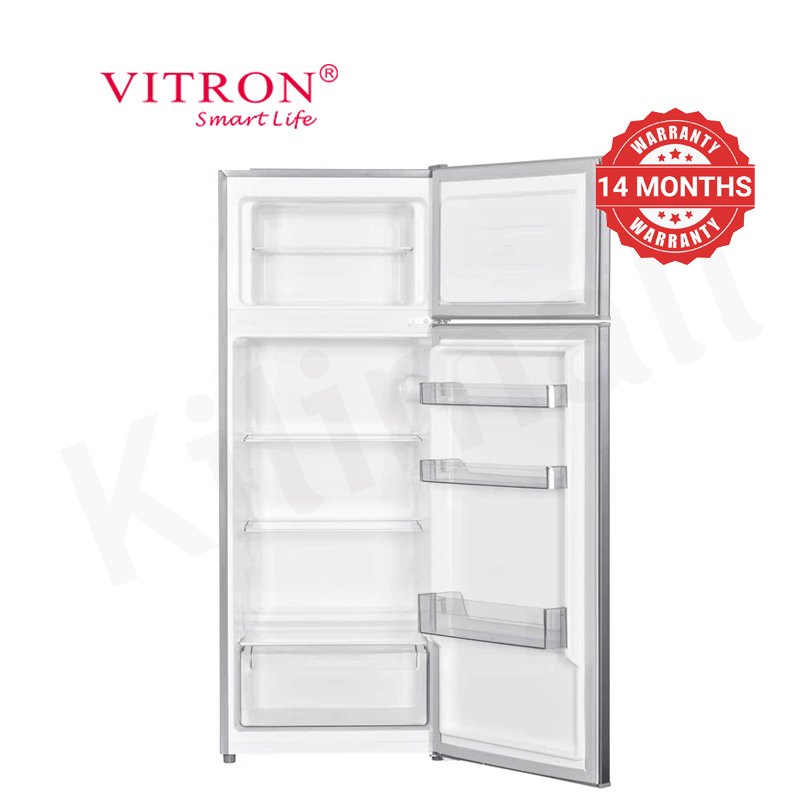 【Clearance Sale】Vitron 206L Double Doors Fridge VDR208DS Energy Saving Freezer Household Applicances Refrigerator with LED Light