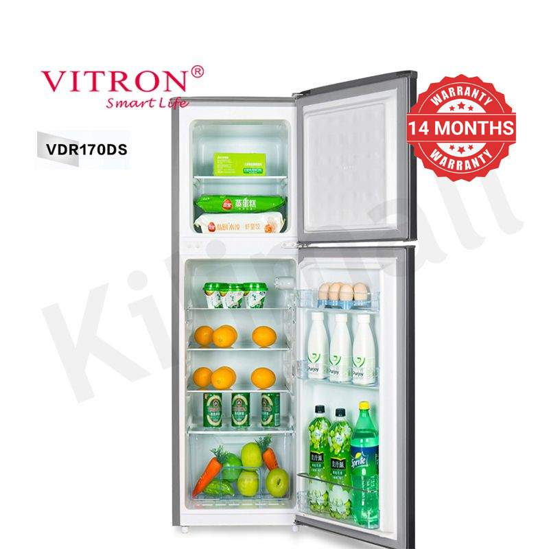 【Clearance Sale】Vitron 166L Double Doors Fridge VDR170DS Energy Saving Freezer Household Applicances Refrigerator with LED Light