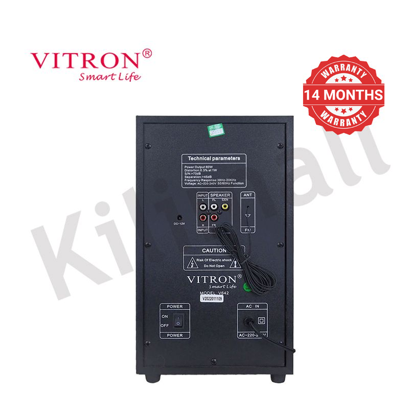 Vitron 3.1CH V642 X-Bass Home Theatre System with Remote Control Bluetooth Woofer Speaker System Subwoofer Home Audilo System USB SD MP3 FM Radio 10000W