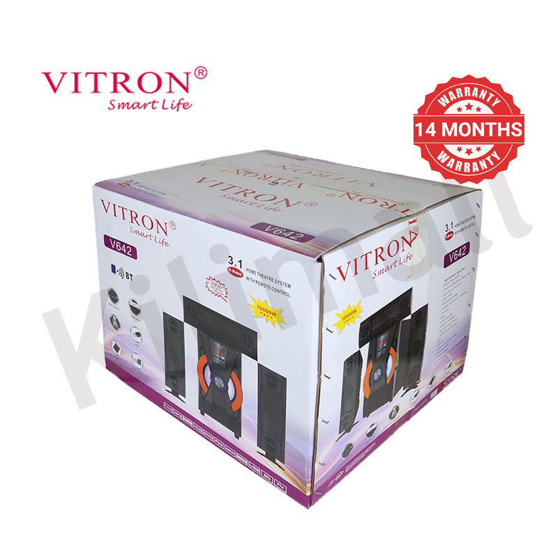 Vitron 3.1CH V642 X-Bass Home Theatre System with Remote Control Bluetooth Woofer Speaker System Subwoofer Home Audilo System USB SD MP3 FM Radio 10000W